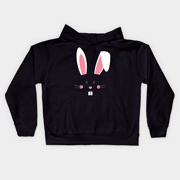 Cute Easter Bunny Face Easter Egg Easter Sunday Kids Hoodie by BUBLTEES